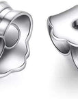 25Pair 925 Sterling Silver Earrings Posts Flat Pad Ear Stud Hypoallergenic Blank Earring Pins with 925 Sterling Silver Earring Backs for Jewelry Making Findings(6Mm)
