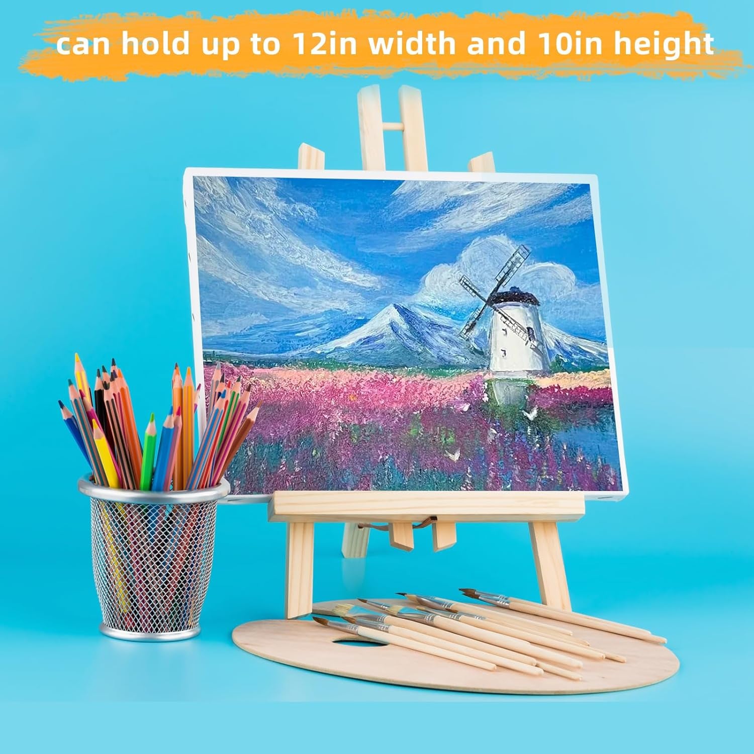 20 Pack 11.8"" Wooden Easel, Easel Stand for Painting, Tabletop Easel for Artist/Students/Beginners, Portable Canvas Photo Picture Sign Holder, EAS20-01