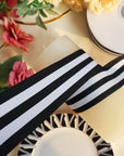 Black and White Taffy Striped Fabric Grosgrain Ribbon 1-1/2 Inch Wide 25 Yards Black Striped Ribbon for Bouquet Favor Christmas Thanksgiving Gifts Wraps Craft Trim Embellishments Supplies Decoration