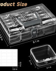 Small Bead Organizers with Handle, 24 Pcs Plastic Storage Cases, Mini Clear Craft Containers with Hinged Lid and Label Small Parts Storage Boxes for DIY Art Craft Accessories