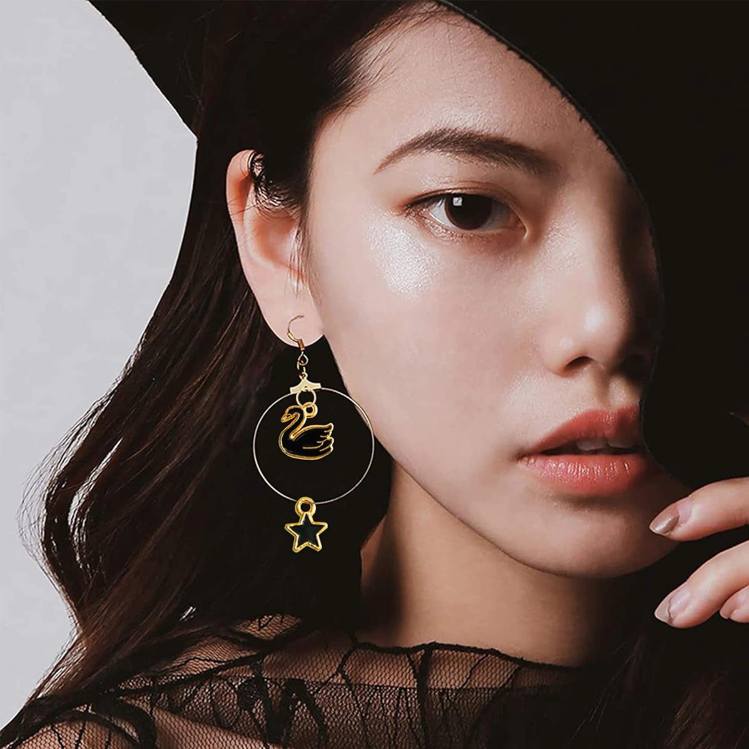 Earring Making Kit with 740 PCS Beading Hoop Earring Finding Component Accessories Hooks Jump Rings Loop Earring Backs Beads and Charms for Jewelry Making Earring (740)