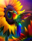 Diamond Mosaic Painting Kits for Adults Sunflower DIY Diamond Art Kit Hummingbird Full Drill round Diamond Dots Painting Gem Art Kit Beginners Home Wall Decor Gifts 12X12In