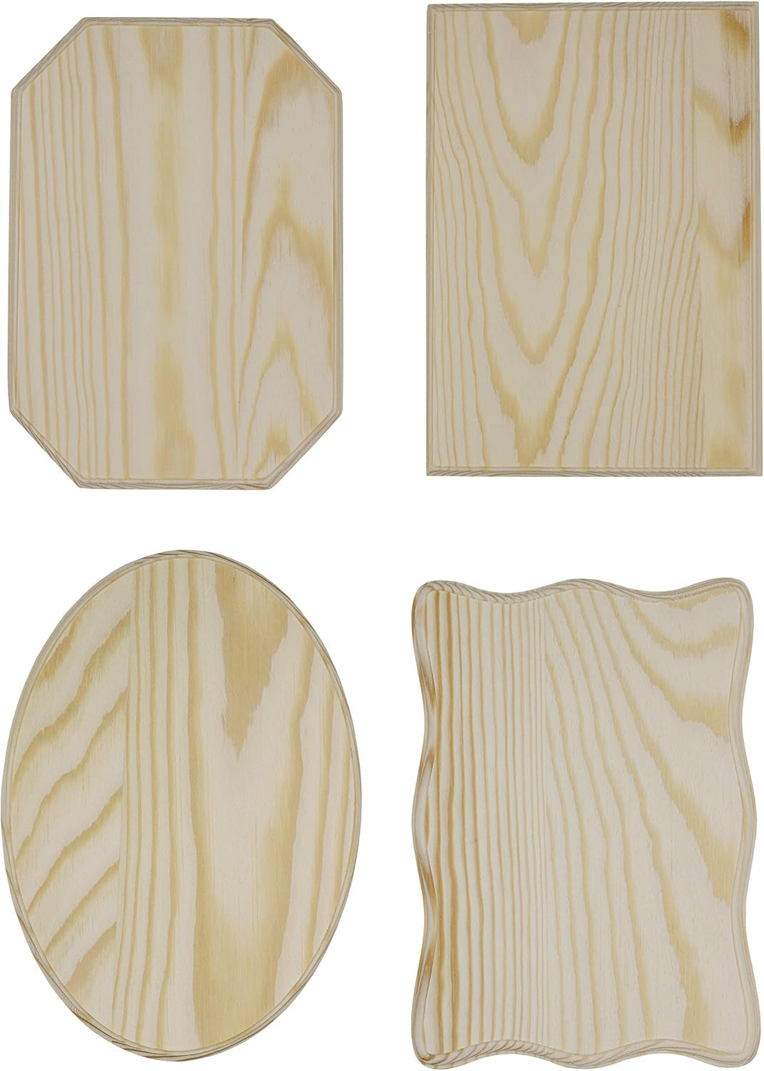 ® Unfinished Wood Plaques, 6.5 Inch X 4.5 Inch, 4 Assorted Shapes