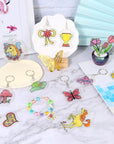 Shrinky Art Keychain Kit, Including 20 Sheets Shrink Plastic Paper, Keychain Clip, Split Key Rings, Key Rings with Chain, Jump Rings, Hole Punch for Craft Creative
