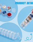 10G/10ML Stackable round Plastic Containers 5 Column(6 Layer/Column) Bead Storage Jars for Diamond Drills, Nail Art Glitters, Seed Beads