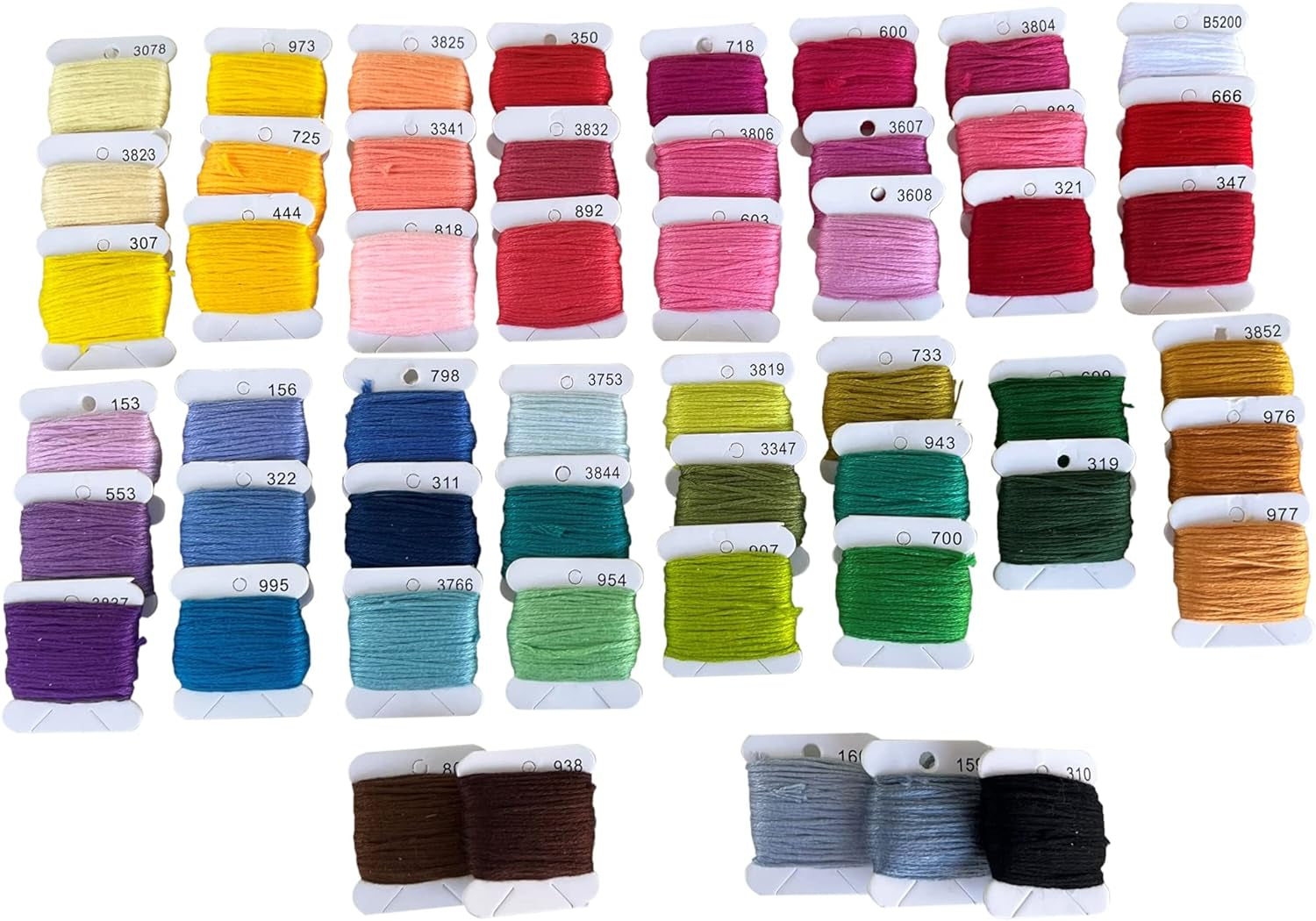Embroidery Floss,52 Rainbow Colors Hand Embroidery Thread on Bobbins,Friendship Bracelet String,Cross Stitch Supplies,Threads for Bracelets Making,Craft Strings Kit,Beginners Yarn Kits
