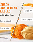 200 PCS Large Eye Heavy Duty Sewing Needles - Bulk Set of 2 Inch Big Eye Embroidery Needles - Easy to Thread Quilting Needles