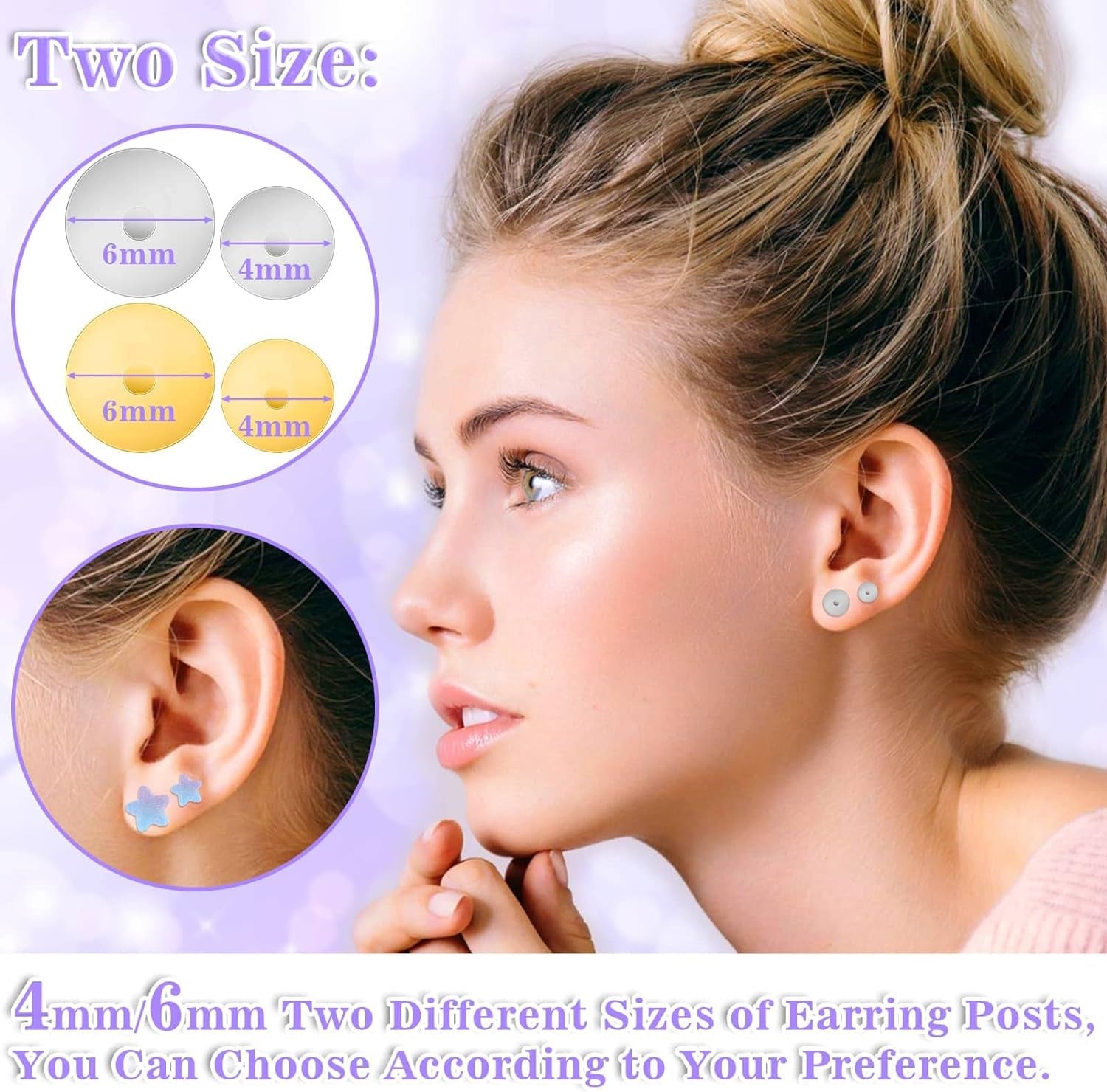 Jewelry Glue with Earring Posts for Jewelry Making, 600Pcs Stainless Steel Earring Posts and Backs Silver and Gold Earring Posts with Rubber Earring Backs for Earring Making Supplies