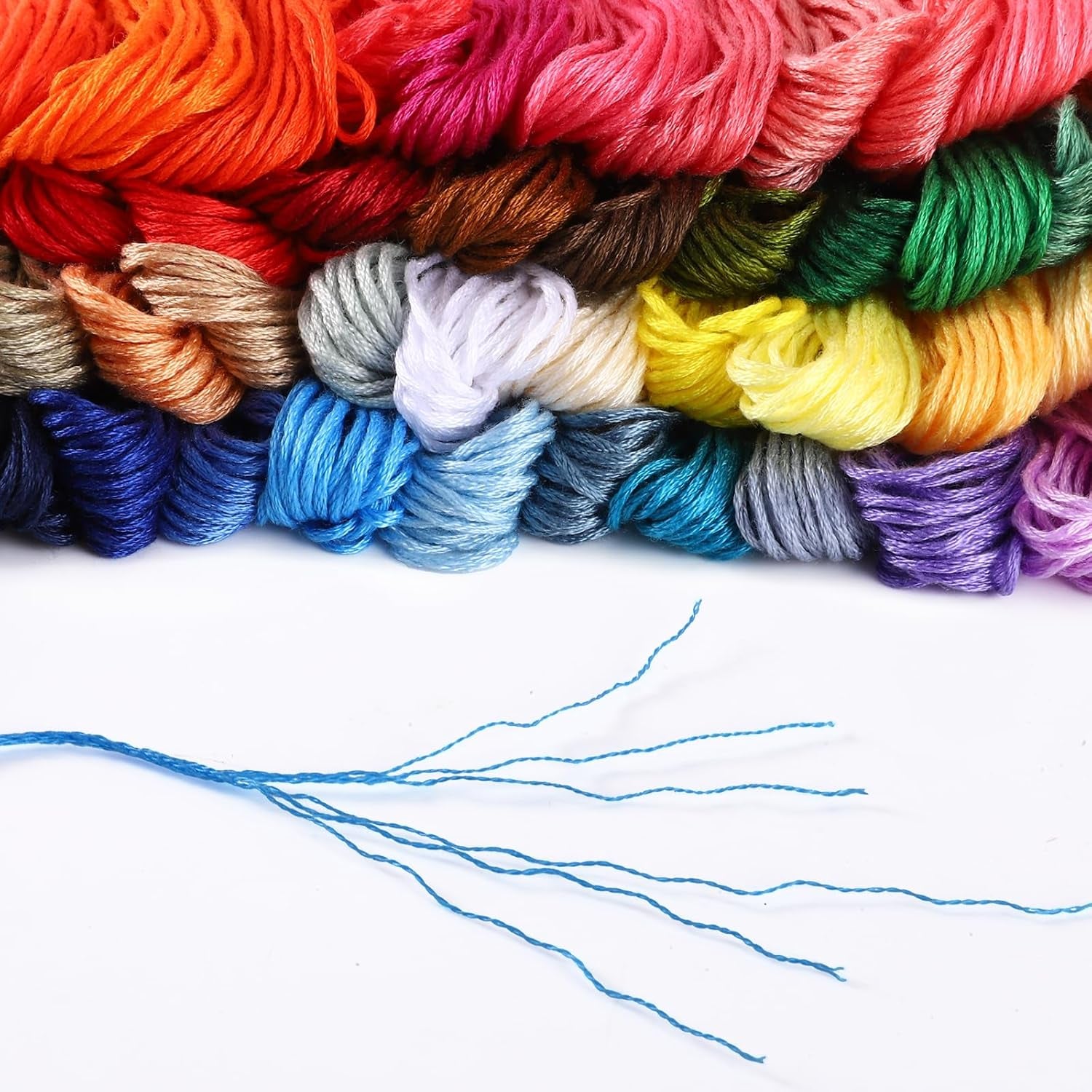 50 Skeins Professional Rainbow Color Embroidery Floss, Embroidery Thread Kits for Cross Stitch, Bracelet Friendship and Craft Floss