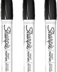 Oil-Based Paint Marker, Medium Point, Black Ink, Pack of 3