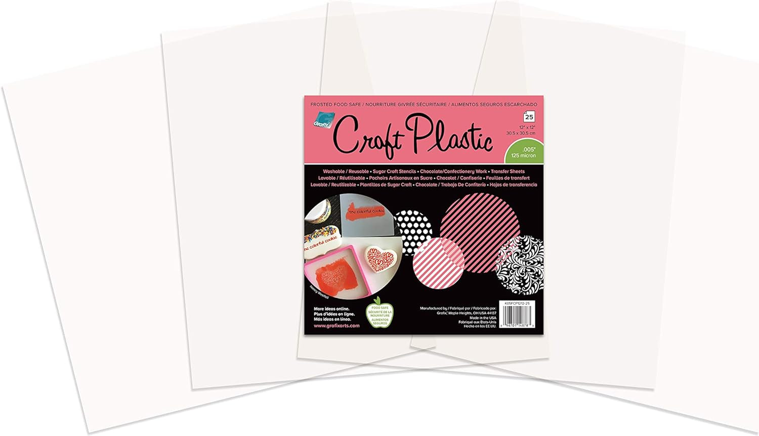 Ultra Clear .007 Plastic, Durable and Archival Film, Perfect for DIY Crafts, Stencils, Journals, Cards, 3D Embellishments, and More, 12&quot; X 12&quot;, 25 Pack