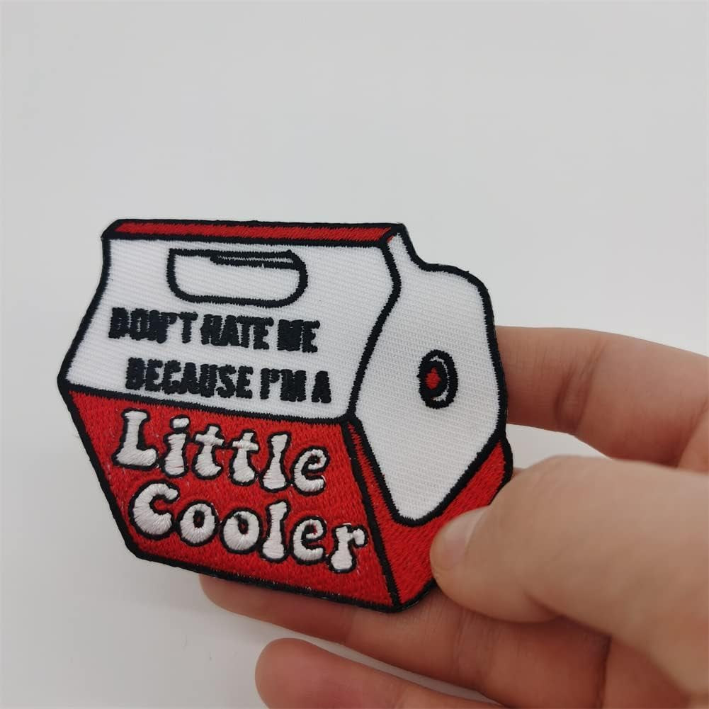 Don'T Hate Me Because I'M a Little Cooler Embroidered Patch Iron on Sew on Words Patch DIY Accessory Punk Skull Cool Patches for Backpacks Jackets Clothes