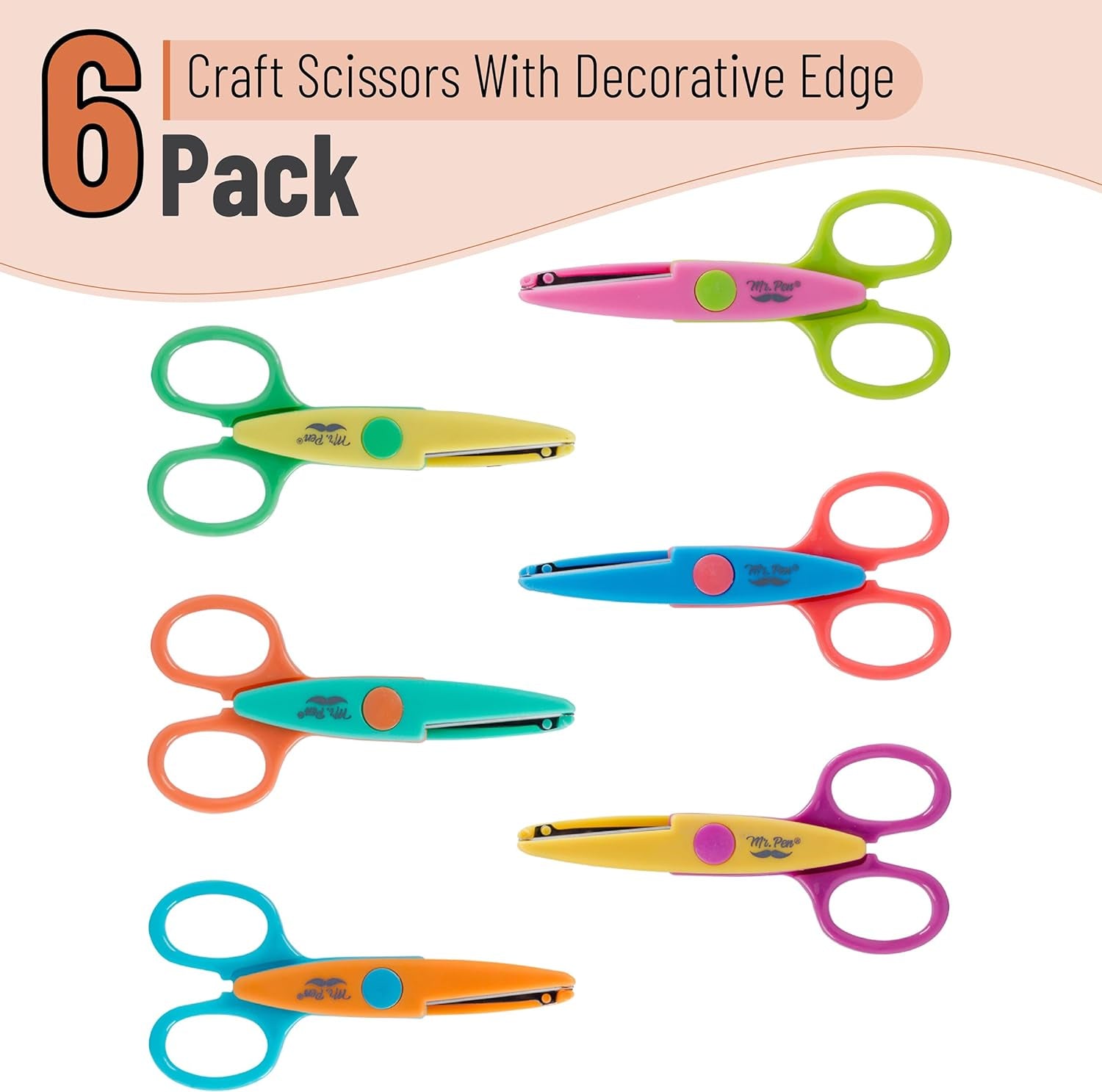 - Craft Scissors Decorative Edge, 6 Pack, Craft Scissors, Zig Zag Scissors, Decorative Scissors, Scrapbooking Scissors, Fancy Scissors, Scissors for Crafting, Pattern Scissors, Design Scissors