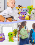 6Pcs Crochet Starter Kit Beginner for Adults - Knitting Kit for Adults and Kids Beginners - Amigurumi Crocheting Animals Kits with Step-By-Step Video Tutorials Dinosaur, Rainbow Bee, Unicorn