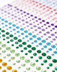 1800 Pieces 3Mm 4Mm 5Mm Multicolor Bling Rhinestone Sticker 2 Sheets Gem Diamond Self Adhesive