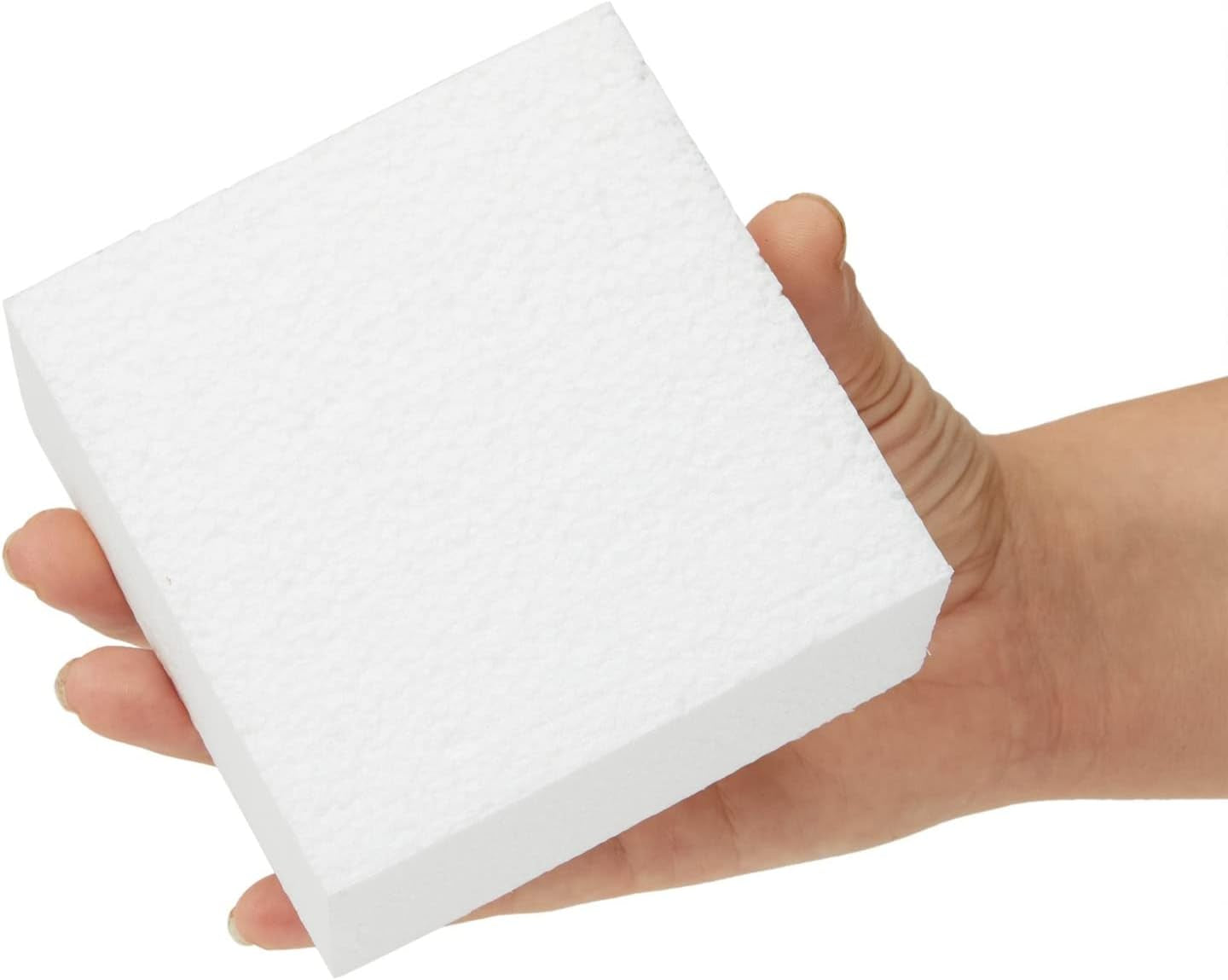 12 Pack Foam Blocks for Crafts, Polystyrene Brick Rectangles for Floral Arrangements, Art Supplies, Holiday Decor (4 X 4 X 2 In, White)