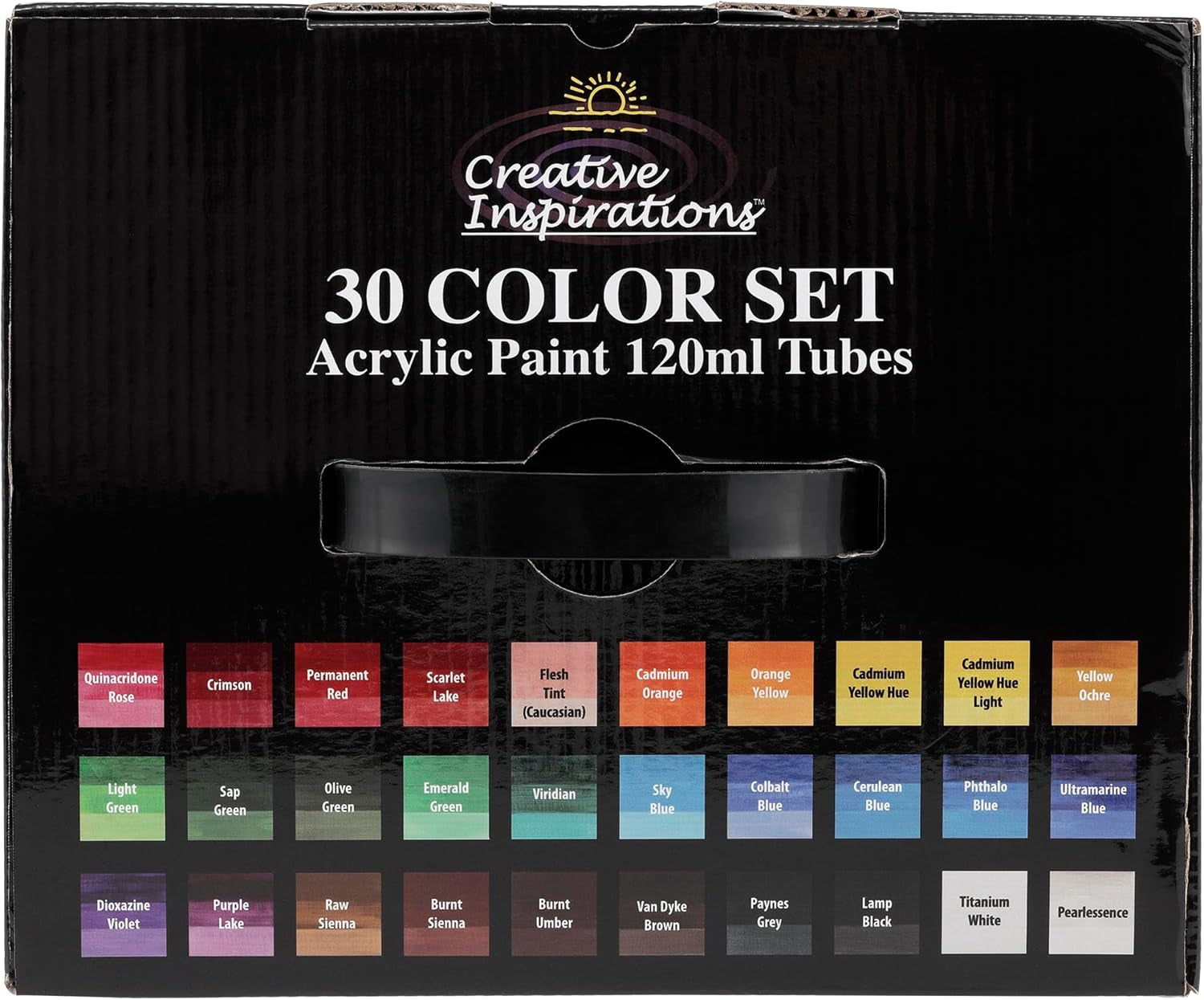 Acrylic Paint - Spectrum Set - 120 Ml Tube - Smooth &amp; Creamy Consistency, Vibrant Pigmentation, Great Coverage for Artists - Clean up with Soap &amp; Water