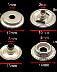 108Pcs 15Mm Stainless Steel Fastener Snap Press Stud Cap Button Marine Boat Canvas Line 24(4 Components, 27Pcs for Each)