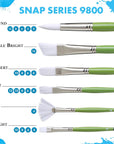 Snap White Synthetic Paint Brush Set for Acrylic and Watercolor, Includes 4 Paint Brushes
