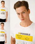 Biggdesign Faces Possible Mens Crew Neck T-Shirt