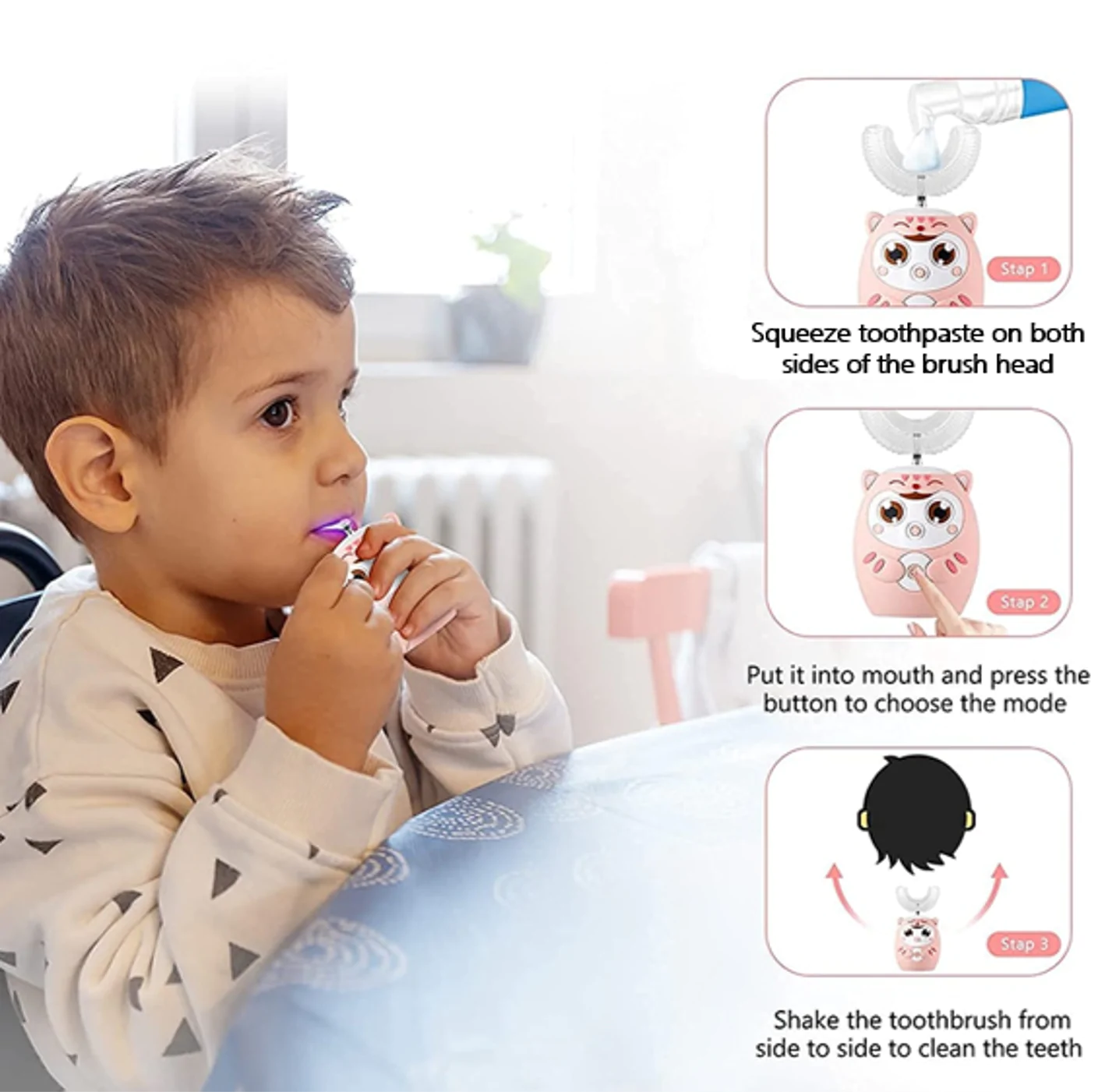 360Â° Sonic Electric Toothbrush for Kids