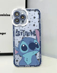 Disney Cute Stitch Phone Case for iPhone 11 14 Pro 15 Plus 12 Mini SE X XS XR 13 Pro Max 7 6s 8 Cover Back Clear Silicone