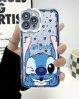 Disney Cute Stitch Phone Case for iPhone 11 14 Pro 15 Plus 12 Mini SE X XS XR 13 Pro Max 7 6s 8 Cover Back Clear Silicone