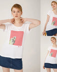 Biggdesign Pistachio Crew Neck Womens T-Shirt