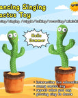 Dancing Cactus Plush Toy Doll Electronic Recording Shake With Song Funny Gift US