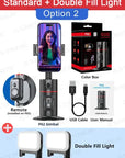 P02 360 Rotation Gimbal Stabilizer, Follow-up Selfie Desktop Face Tracking Gimbal for Tiktok Smartphone Live,with Remote Shutter
