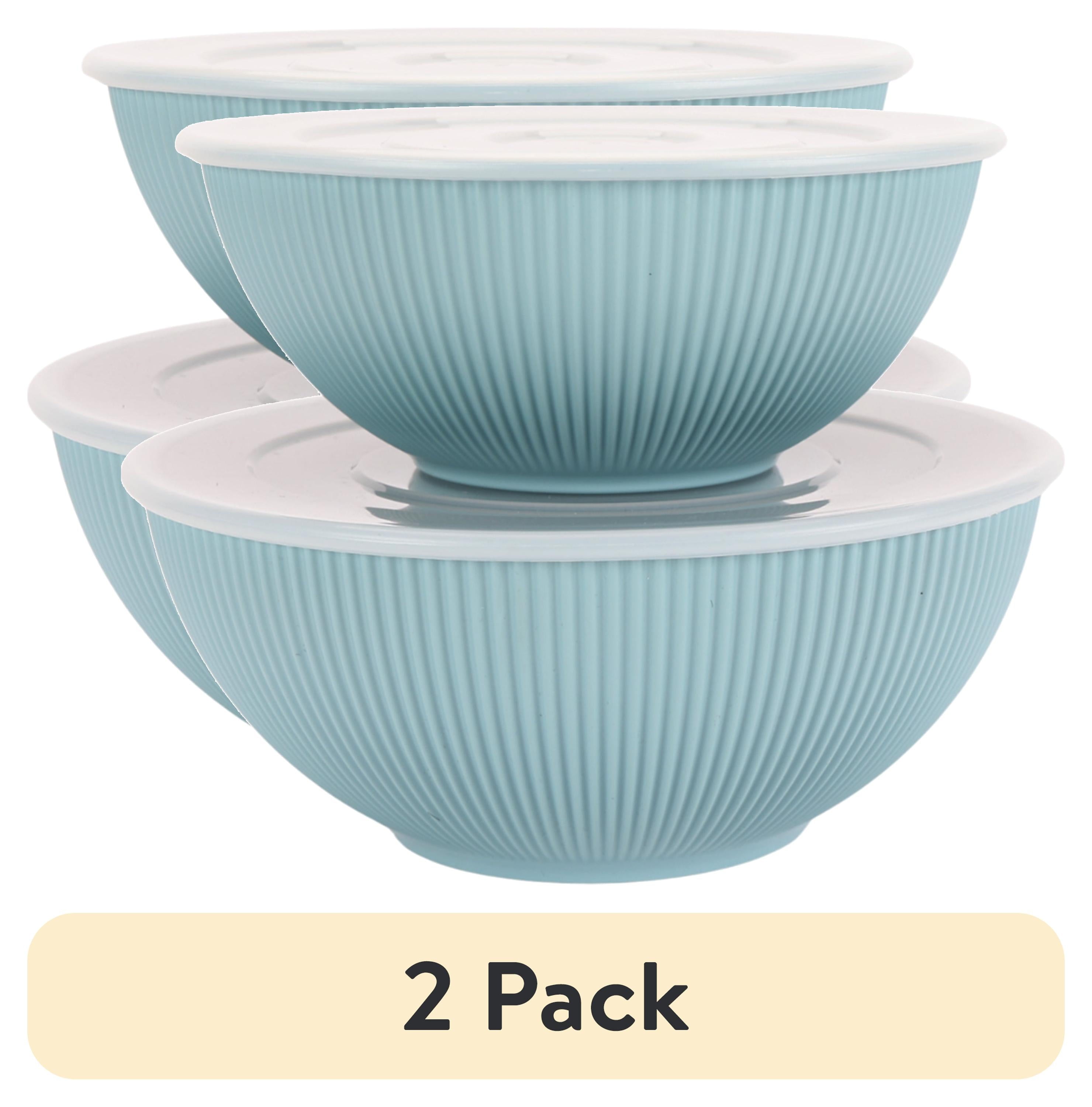 Mainstays - Blue 4-Piece Eco-Friendly Recycled Plastic Serve Bowl Set