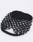 Black Net Crochet Mesh Beach Bag Handbag