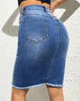 Fashion High Waist Denim Skirt Women Tassel Decoration Hem Wrap Hip Half-body Dress Female Summer Daily Casual Trend Streetwear