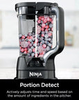 Ninja TB401 Power Blender + Processor Pro, Chopping & Smoothies, 72 oz. Pitcher, 64 oz. Food Processor, 24 oz. To-Go Cup, Black