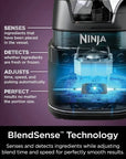 Ninja TB401 Power Blender + Processor Pro, Chopping & Smoothies, 72 oz. Pitcher, 64 oz. Food Processor, 24 oz. To-Go Cup, Black