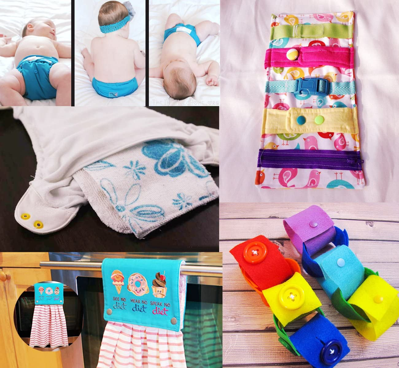 400 Sets Snap Buttons with Snap Pliers T5 Plastic Snaps No-Sew Buttons Fastener Setter for Clothing Diapers Bibs Rain Coat Crafting