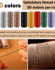 59 Pcs Leather Sewing Kit Leather Needles for Hand Sewing,Heavy Duty Sewing Upholstery Repair Kit Waxed Thread Large-Eye Stitching Needles for Carseat Backpack Carpet Boots Shoes Canvas Sofa