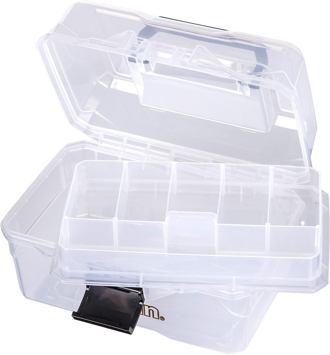 6890AG Small Project Box, Portable Art &amp; Craft Organizer with Lift-Out Tray, [1] Plastic Storage Case, Clear