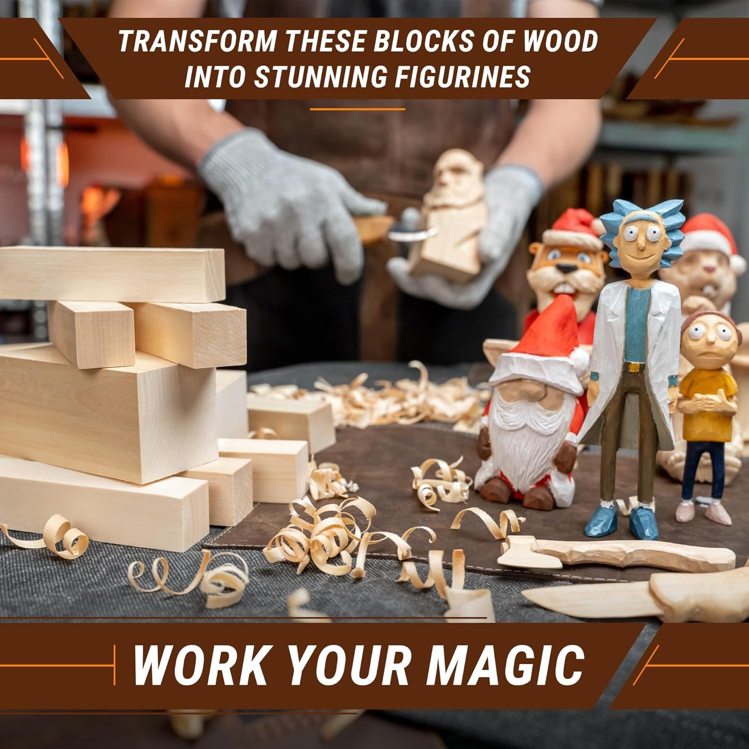 BW10 Large Basswood Carving Blocks Set Bass Wood for Wood Carving Unfinished Wood Blocks - Whittling Wood Soft Carving Wood Blocks for Carving Wooden Block Set Block of Wood for Crafts
