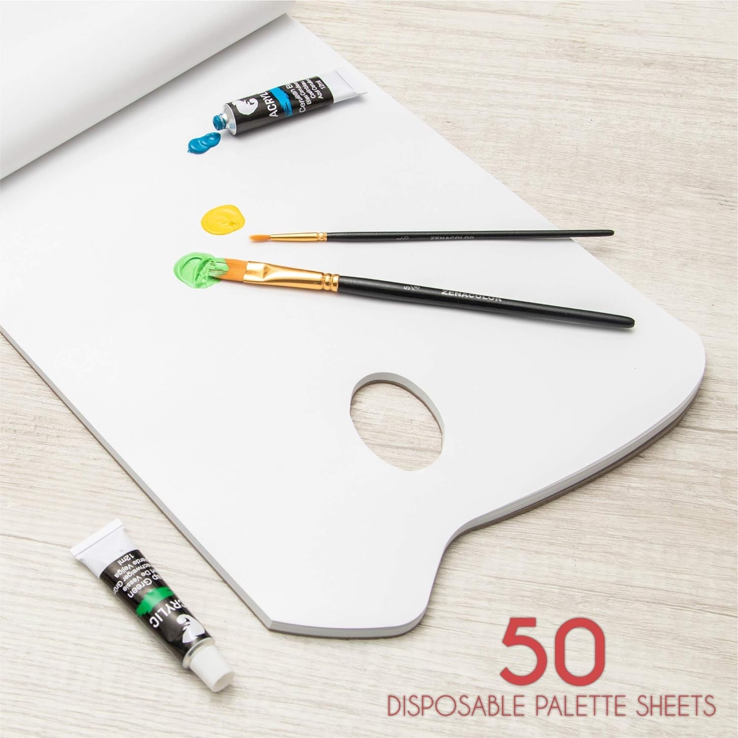 - Paper Palette Pad - 50 Removable and Disposable Sheets for Painters - 80Gsm, 24Lb - Paint Mixing Palette for All Paints (Oil, Acrylic, Watercolor,...)