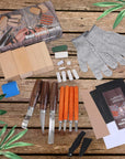 Wood Carving Tools Set 3Pcs Whittling Knife and 4Pcs K2 Carbon Steel Wood Carving Knife,Whittling Kit with 8Pcs Basswood Wood Blocks Gifts Set for Adults and Kids Beginners Wood Carving Kit Gifts