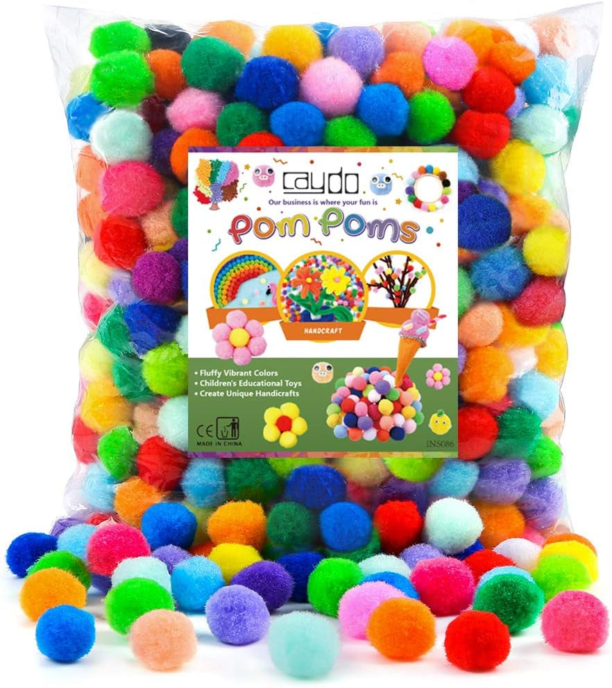 400 Pieces 1 Inch 20 Colors Pompoms Arts and Crafts Pom Poms Balls for Hobby Supplies and Creative Craft DIY Material