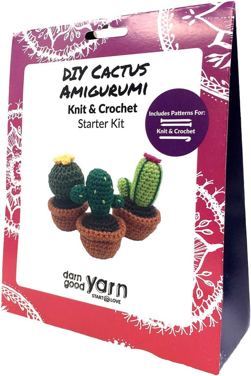 - Crochet Kit for Beginners to Intermediate | Cactus DIY Crochet Amigurumi - Crochet Kit Include Pattern, Yarn, Crochet Hook, Stuffing and Knitting Needles