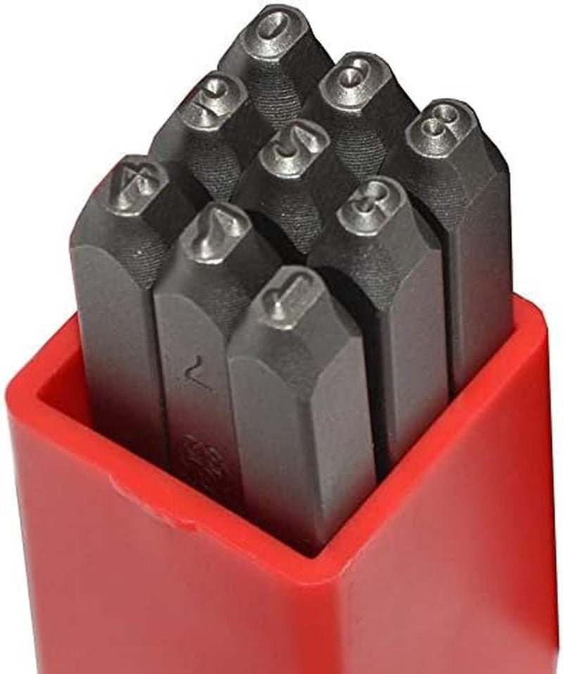 Steel Number Stamps 3Mm - 0 to 9 - for Marking Wood or Metal - Heavy Duty Chrome Vanadium - Included Carrying Case