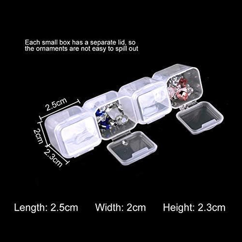 Diamond Painting Storage Containers, 2Pcs 28 Grids Clear Diamond Painting Accessories and Tools Boxes Bead Organizers Diamond Art Embroidery Storage with 200PCS Label Stickers