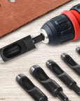 6Pcs Leather Hole Punch Tool - Hollow Punch Set Hex Shank Drill Bits Flexible Drill Bit Extension Hex Shank Drill Bit Set 3/16" 1/4" 5/16" 3/8" 7/16" 1/2" Non-Slip Fit Leather Hole Punches Set