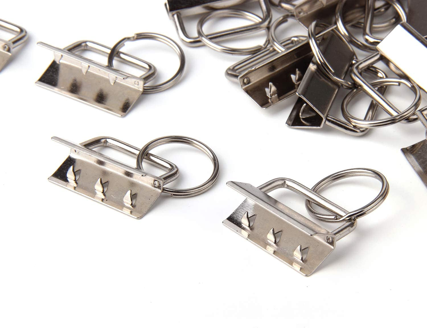 50 Sets Key Fob Hardware Key Fob Keychain Wristlet with Split Ring 1.25 Inch