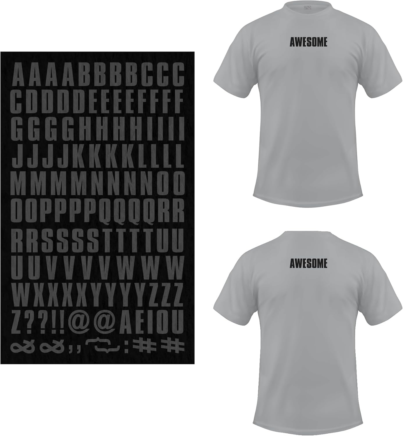S.E.I 3-Inch Iron-On T-Shirt Letters, Block Letter Flock Heat Transfers, Black