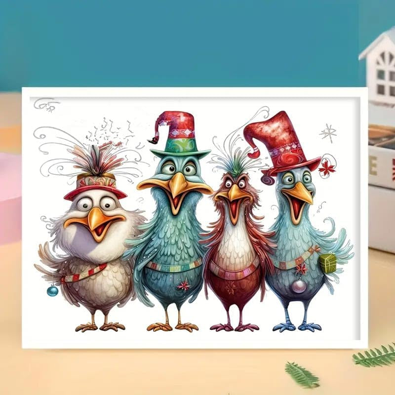 Cock Diamond Painting Kits for Adults, Chicken 5D DIY Diamond Art Kits for Adult round Full Drill Diamond Painting for Home Wall Decoration Gift 12×16Inch