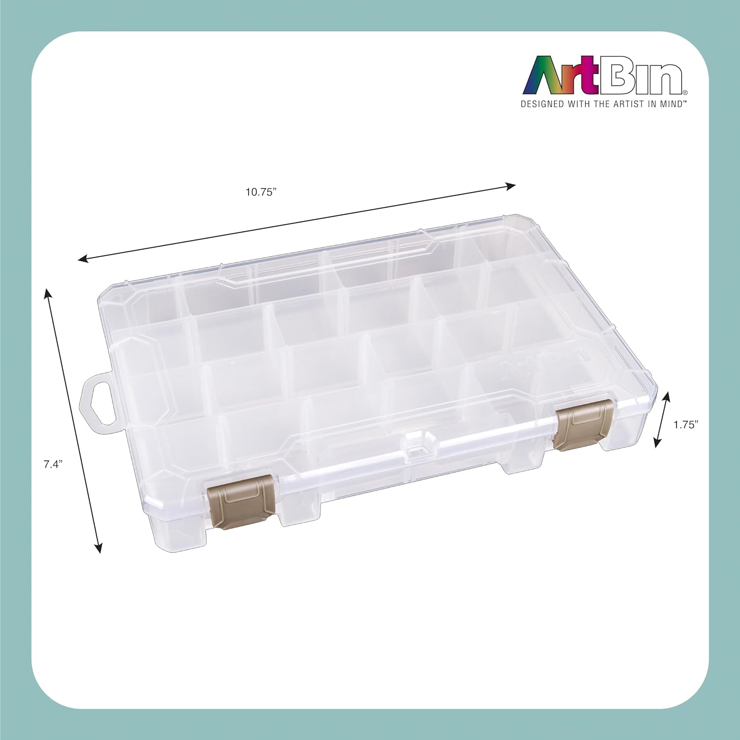 Floss Finder Box: Clear Sewing Organizer with 6 Compartments, 12 Dividers, Durable - Perfect for Embroidery Floss and Small Sewing Supplies Storage